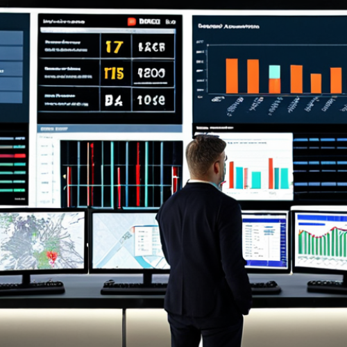 Home 7 **Prompt:** A diverse team collaborating in a modern, tech-driven supply chain control center, visualizing data analytics dashboards showcasing real-time supply chain performance metrics, with a focus on sustainable practices and diverse cultural representation.