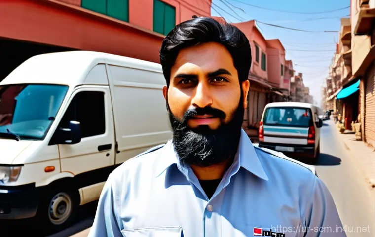 SCM에서의 비용 분석 사례 - **Prompt 1: Efficient Urban Logistics**
"A male Pakistani delivery driver, approximately 35 year...