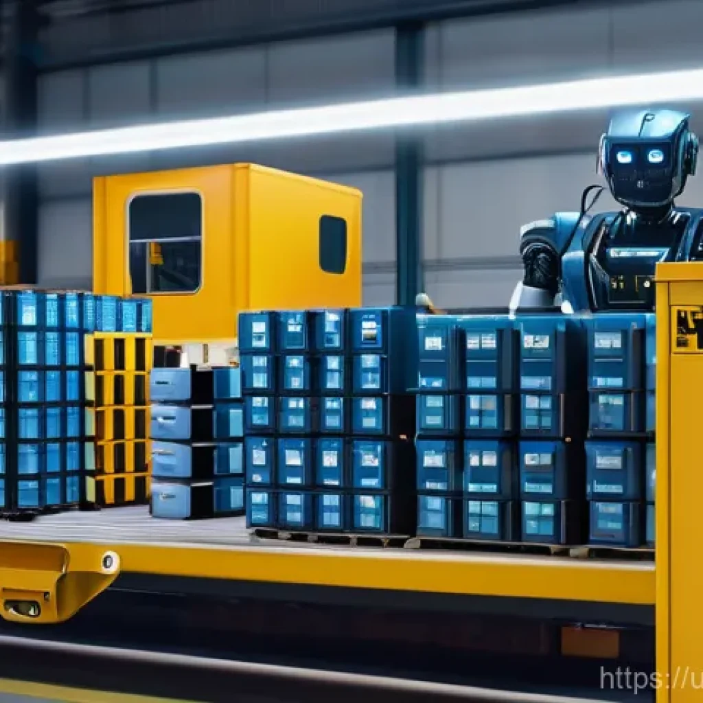 SCM와 로봇 자동화의 미래 - **Robots in various sectors, Automated Warehouses:** Focus on the tangible presence of robots in log...