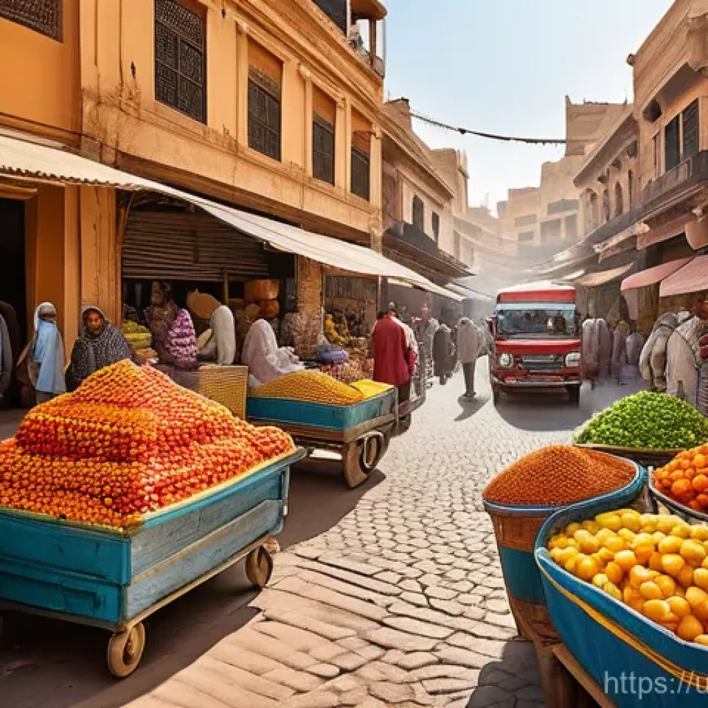 공급망관리의 중요성과 미래 전망 - **Prompt: The Vibrant Heart of Commerce**
"A wide-angle, highly detailed photograph capturing a ...