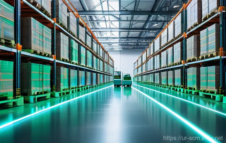 공급망관리 전문가들의 추천 리소스 - **Prompt 1: Futuristic Smart Warehouse with AI-Powered Inventory Management**
    "A vibrant, wide-a...